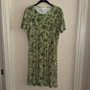 NWOT Michael Kors Green Floral Midi Dress
